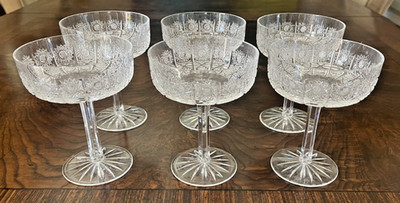 Bohemia Czech Crystal Champagne/Sherbet Glasses, Set of 6, Original Packaging
