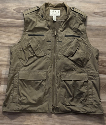Orvis Vest Men's XL Green Ripstop Full Zip Hunting Fishing Travel