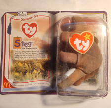TY STEG The Stegosaurus 1994 Mc Donalds Beanie Baby RARE RETIRED DINOSAUR TRIO