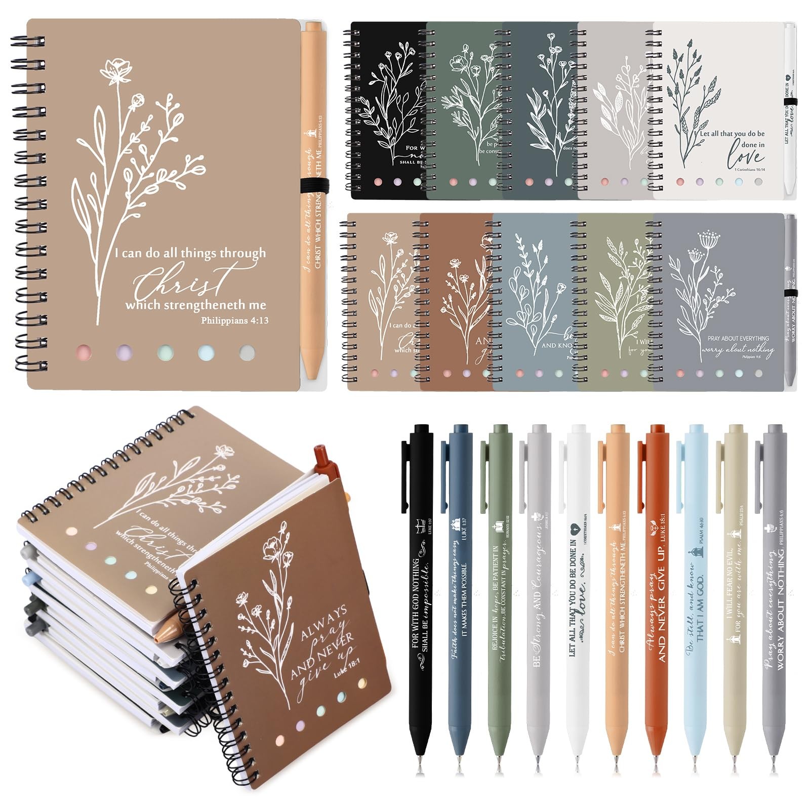 Bulk Bible Study Notebook Set with Sticky Notes and Christian Pen for Group Study  -image
