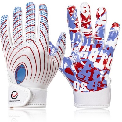 NavyGlyvux Youth Football Gloves, Super - XS/S(5.5-6in), Blue/White