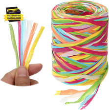 Colored Raffia Paper Ribbon, 262 Feet Packing Paper String 6 Colored Ribbon for