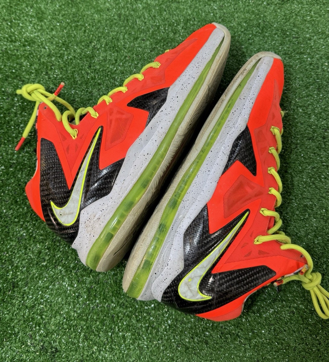 Nike LeBron X 10 P.S Elite Bright Crimson Orange 579827-800 Mens