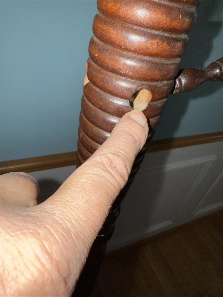 Antiguo árbol de abrigo victoriano color caoba ornamentado hecho a mano para renovar 68" Foto 4 de 4