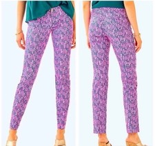 Lilly Pulitzer Kelly Skinny Ankle Pant Mandevilla Pink Slathouse Stripe Size 2