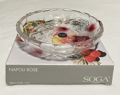 Small 6.5  Plate Dish Soga Glass Company Japan Napoli Rose A1898S NOB
