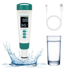 Pool Salt Tester,Ph Meter with Audio, TDS/PPM Tester for Swimming Pool, Hot Tub 
