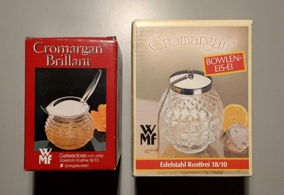 WMF Geleedose mit Löffel, Cromargan Brillant, Bowlen Eis Ei WMF, Edelstahl 18/10