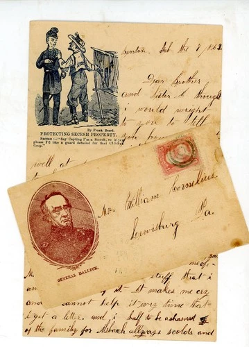 Caricature design patriotic letter paper, patriotic Gen. Halleck