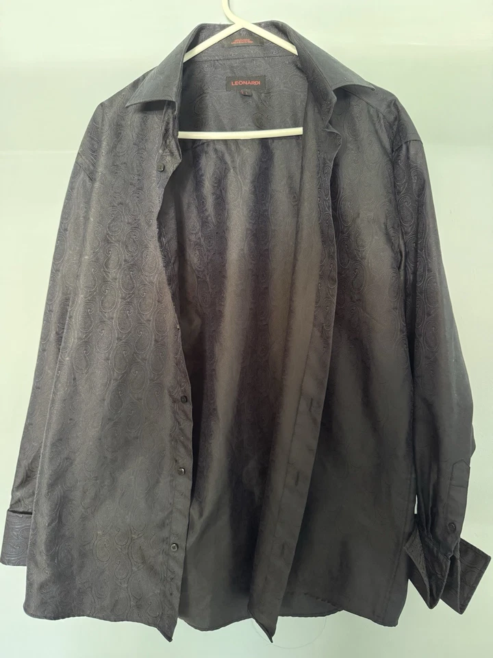 Camisa de vestir de evento para hombre con diseños florales de cachemira de Leonardi Foto 3 de 4