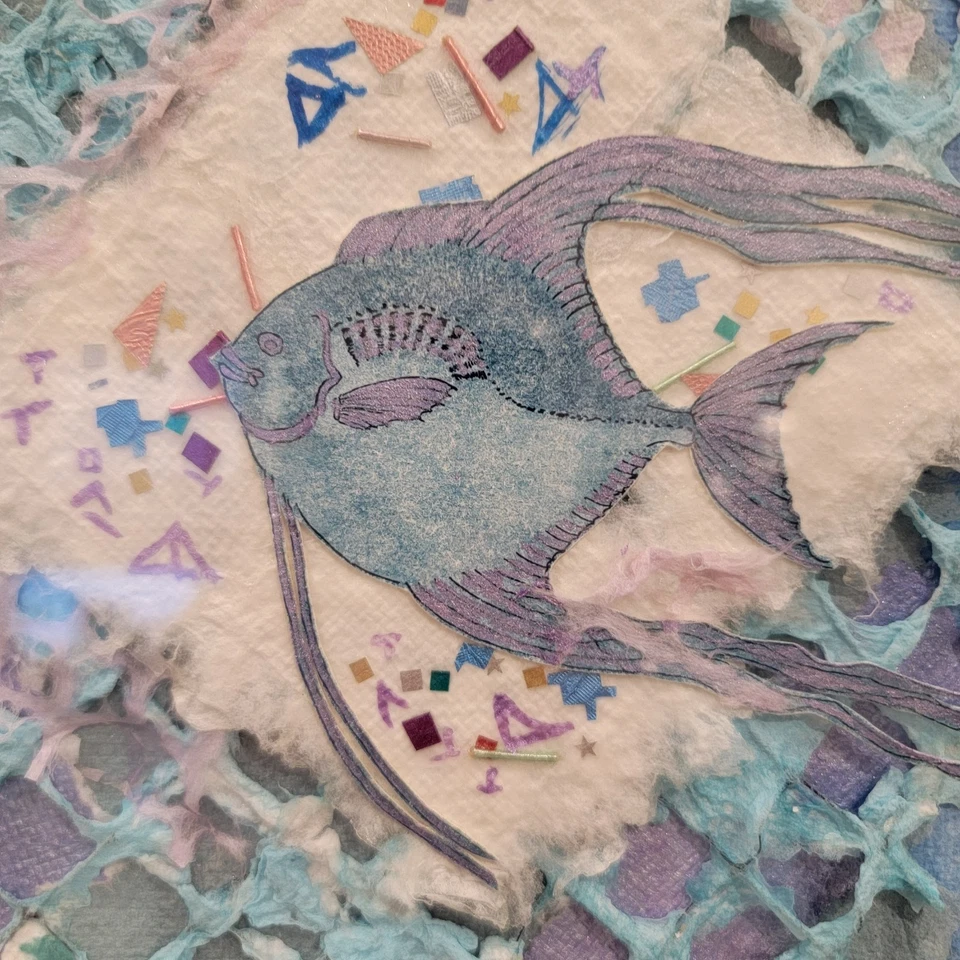 Arte Multimedia Blanco Martina J Original Firmado Medios Mixtos Enmarcado 18 X 20 Foto 3 de 4