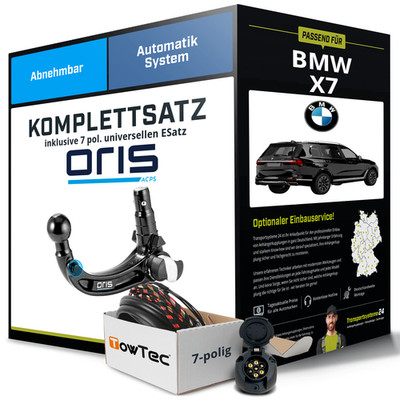 Für BMW X7 Typ G07 Anhängerkupplung abnehmbar +eSatz 7pol uni. 02.2019-07.2022