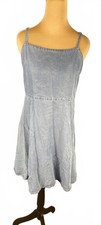 GAP Light Blue Denim Spaghetti Strap Dress Small