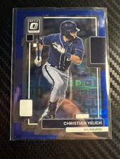 2022 Donruss Optic #152 Christian Yelich Pandora Blue Prizm #/99