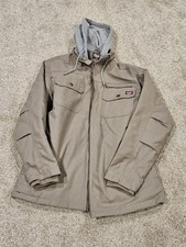 Wrangler Workwear Brown Cotton Blend Jacket Gray Hood Size M