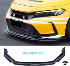 Fit For Honda Civic Only Type R Front Bumper Splitter Lip Gloss Black 2023-25 Fit For Honda Civic Only Type R Front Bumper Splitter Lip Gloss Black 2023-25
