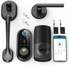 Front Door Lock Handle Set Fingerprint Keyless Entry Keypad Smart Deadbolt BLACK