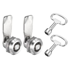 2pz Lucchetto a Camma Tubolare Lucchetto Acciaio 1 13/16" Lunghezza Lingua Argento