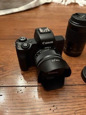 Canon EOS M50 Mirrorless Digital Camera with 15-45mm and 55-200mm Lenses