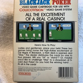 Ken Uston Poker & Blackjack Colecovision Coleco 1982 CIB Tested Works Moreinstor