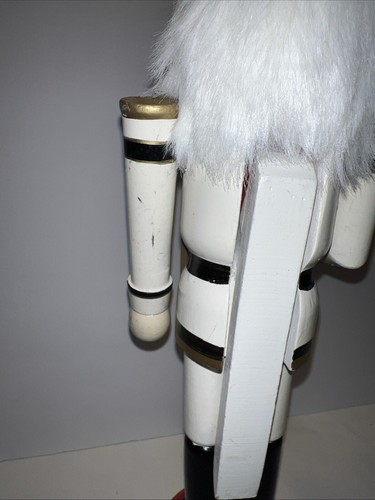 14” Wooden Nutcracker Soldier In White - Picture 10 of 15
