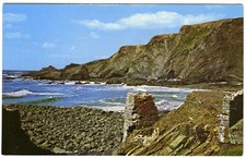 1960s Colour Verland Postcard Warren Beach & Cliffs Hartland Quay Devon Unposted