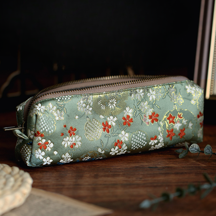 Chinese Style Embroidery Literary Pen Bag Simple Retro Pencil Box Storage Bag