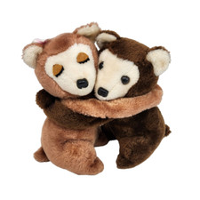 VINTAGE 1979 DAKIN HUGGING TEDDY BEARS BOY GIRL BROWN STUFFED ANIMAL PLUSH TOY