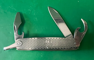 #ad ARMY STYLE STAINLESS STEEL POCKET KNIFE NEW CONDITION $19.50
