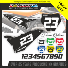 CUSTOM KTM SX SX-F 125 250 350 450 2023-27 MX NUMBER BOARDS BACKGROUNDS GRAPHICS