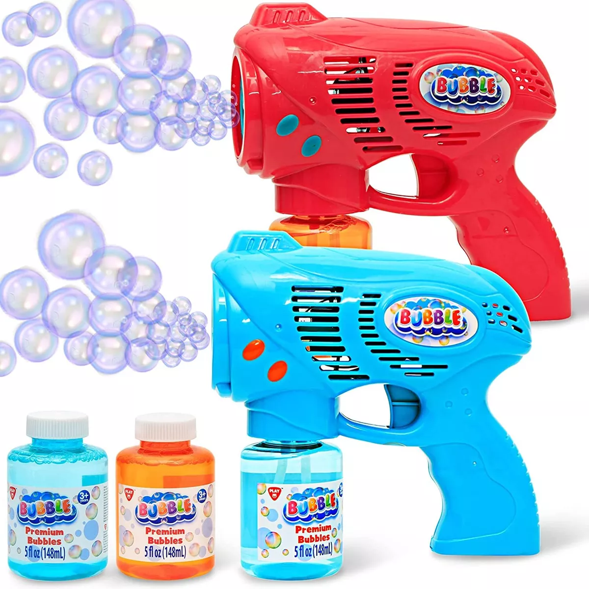 Bubble Gun with 2 Pack Bubble Liquid, Bubble Machine for Toddlers