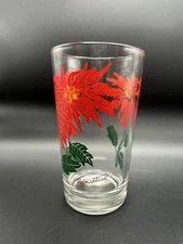 Vintage Boscul Peanut Butter Glass 5" Red Poinsettia Flower 1950s