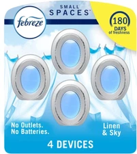 Febreze Small Spaces Air Freshener, Plug in Alternative for Home, Linen & Sky, O
