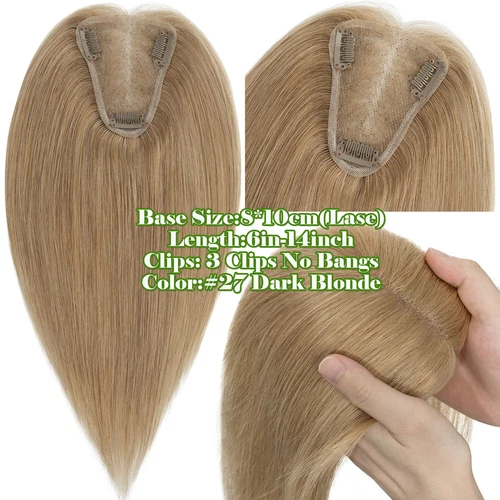 100% Echthaar Topper Toupet Extensions Clip In Remy Human Hair Toupee Haarteil l - Bild 82 von 84