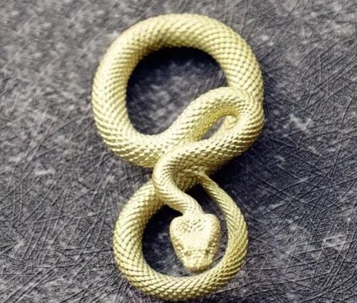 Brass Snake Statue Pendant Figurine Jungle Naga Serpent Lair - Picture 1 of 3