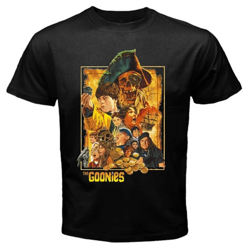 T-Shirt Donna Goonies Girocollo – Nero – Maniche Corte – 100% Cotone Morbido – Taglia S – Regular Fit – Stampata In Europa - 4