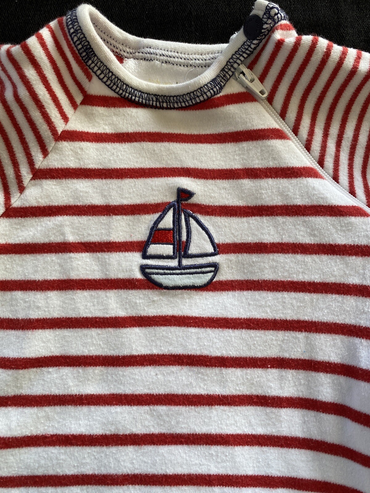 Nautical Graphic Footie Set-Off Navy main image 1