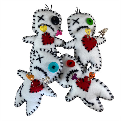 Voodoo Doll with Voodoo Pins Dark Magic Witchcraft Spell Cursed Dolls Heart | eBay