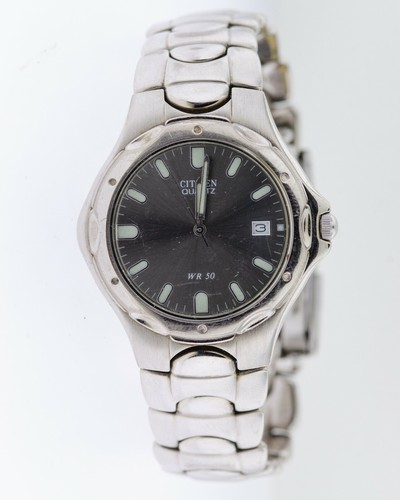 Citizen Quartz 1112-S68113 Grey Dial Base Metal WP Watch - 第 2/7 張圖片