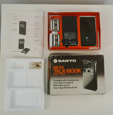 Vintage 80s SANYO TRC 3000 MICRO TALK BOOK in originally