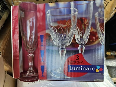 Vintage Luminarc Flamenco' Design FrenchSmall Wine Glasses For Gift Set of 3