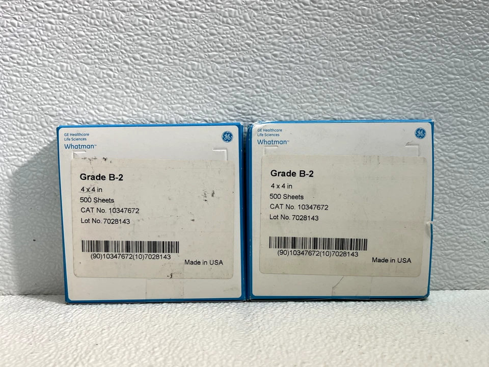 GE Healthcare Whatman Grado B-2 4 x 4" 500 Hojas 10347672 Lote de 2 Foto 4 de 4