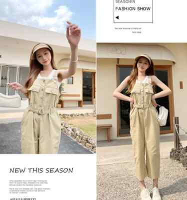 Salopette Jeans Donna Senza Maniche Strappata - Tuta Estiva E Primaverile, Casual E Comoda