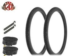 ALTALINE Bicycle 24" x 1.75" All Black Wall City-Slick (2) TIRES,TUBES & LEVERS