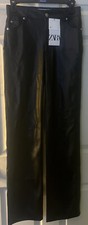 ZARA Faux Leather Legging Pants Black Size 2 NEW WITH TAGS