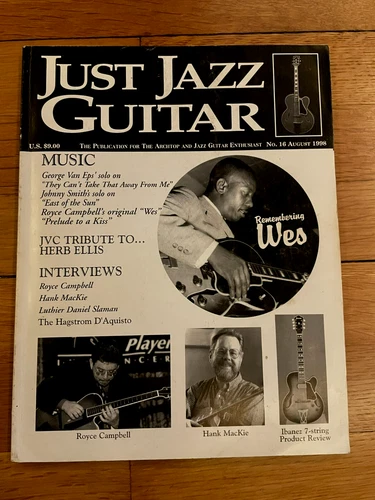 Vintage Just Jazz Guitar Magazine No. 16 August 1998 Wes Montgomery