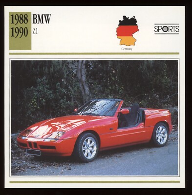 1988 - 1990 BMW Z1 Classic Cars Card | eBay