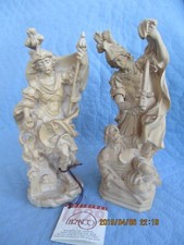 2 Holzskulpturen Handgeschnitzt der Heilige Martin und Florian Original Franco