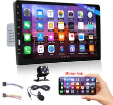 Single 1 Din 9" Car Stereo Radio MP5 Player FM USB Touch Screen Bluetooth + Cam