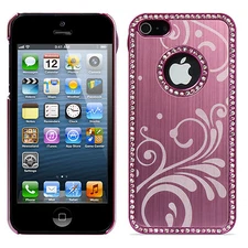 Bling Diamo Crystal Plastic Aluminum Decoration Case Cover Skin for iPhone 5 5s